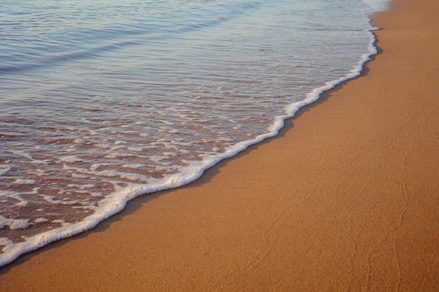 Złota piaszczysta plaża z falami