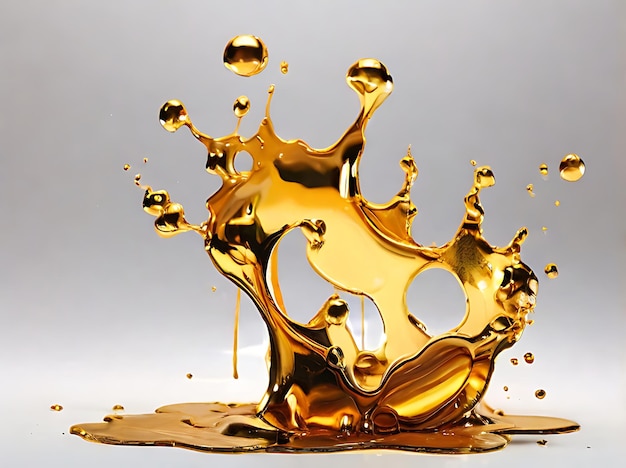 Złota plamka oleju izolowana na przezroczystym tle wycięta