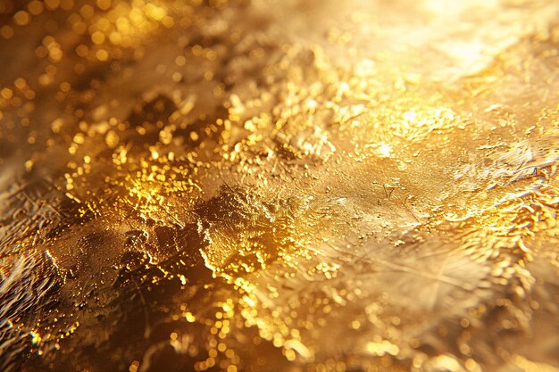 Zdjęcie złota płytka z złotym tłemzłota zmiażdżona tekstura błyszcząca złota folia tekstura złota tło