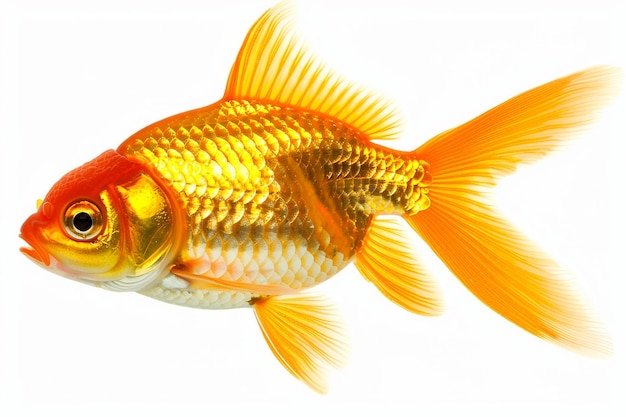 Złota ryba izolowana na białym tle