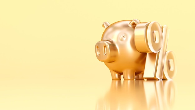 Złota świnia symbol bezpieczeństwa pieniędzy pieniędzy w interesie banku znajomość finansów