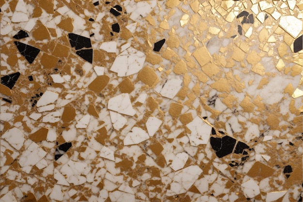 Zdjęcie złota tekstura lastryko luksusowa tekstura lastryko tło lastryko mozaiki lastryko marmurowe tło ai generative