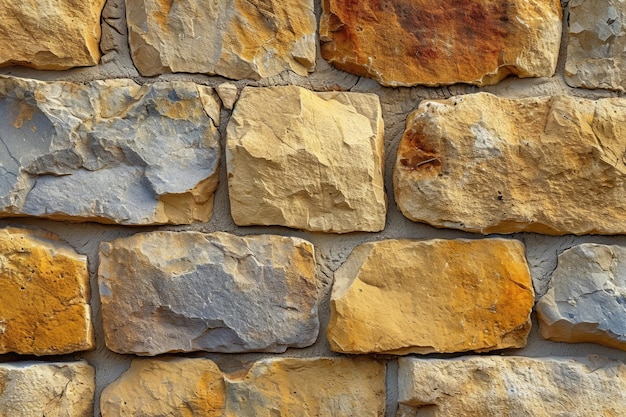 Złota tekstura ściany z piaskowca Wzorzec architektoniczny Tło