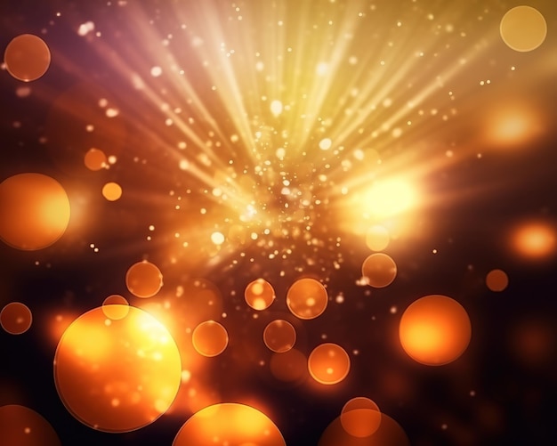 Zdjęcie złote abstrakcyjne bokeh tło niewyraźne świąteczne światła tło z świątecznym złotym bokehem