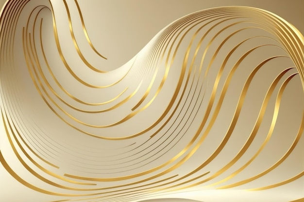 Złote abstrakcyjne grafiki liniowe tło Luksusowy projekt dekoracji tapety