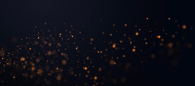 Złote abstrakcyjne tło bokeh Tło abstrakcyjne sygnalizatory brokatu na czarnym odizolowanym tle Koncepcja świąteczna