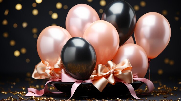 Zdjęcie złote balony tło hd 8k tapeta zdjęcie fotograficzne