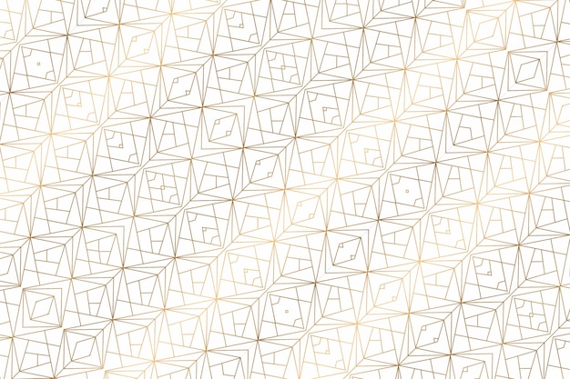 Złote geometryczne streszczenie tło na białym tle. Wzór do dekoracji i projektowania, symetryczny wzór w kolorze złotym