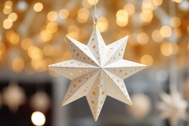 Złote i białe abstrakcyjne tło z błyszczącymi gwiazdami, idealne do dekoracji świątecznych