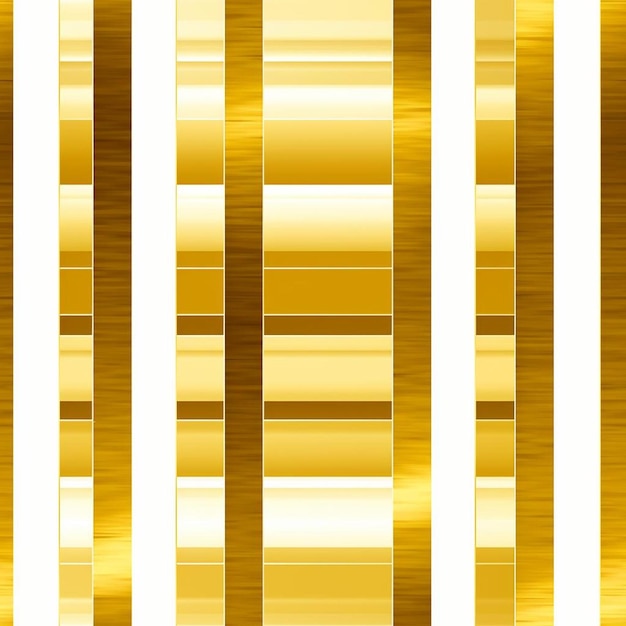 Złote i białe paskowe tapety z złotym wzorem.