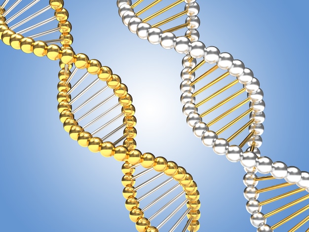 Złote i srebrne sznurki DNA