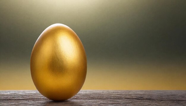 Zdjęcie złote jajko na stole.