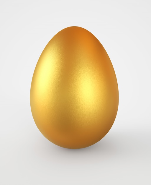 Złote jajko wielkanocne. Ilustracja renderowania 3d.