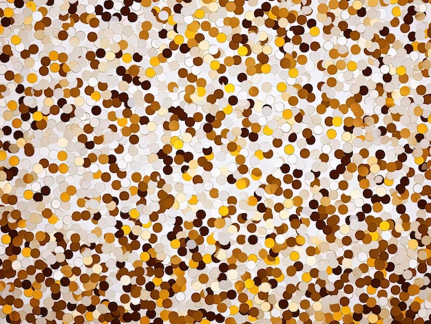 Zdjęcie złote konfetti i błyszczące na białym w stylu charlesa ginnera