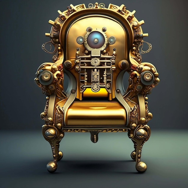 Złote krzesło steampunkowe