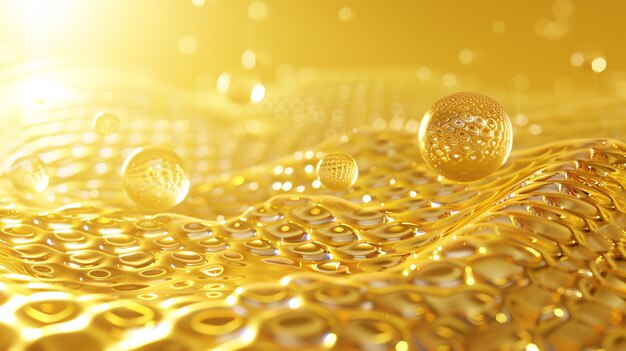 Złote kulki należą do złotych kulek, które są złotymi Żółty płynny wzór tekstury miodu abstrakt KV ma