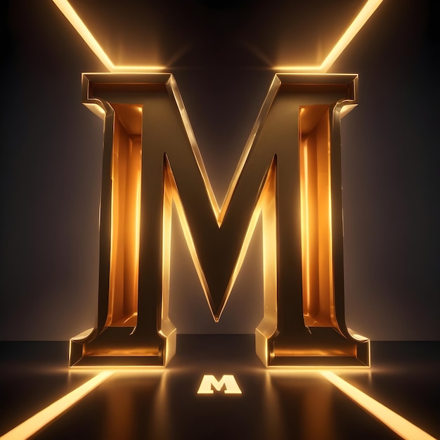 Zdjęcie złote logo 3d m