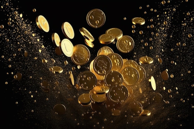 Złote monety spadają