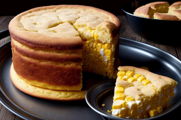 Złote rozkosze Uśmiechnięte zdjęcie ciasta kukurydzianego