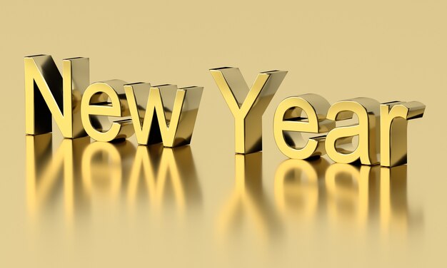 Złote słowa nowy rok z odbiciem