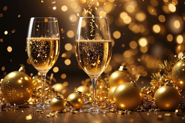 Złote świętowanie Nowego Roku