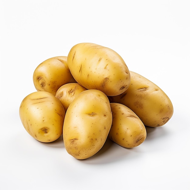 Złote ziemniaki bez refleksji na białym