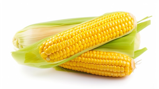 Złote żniwo odizolowana kukurydza na białym tle