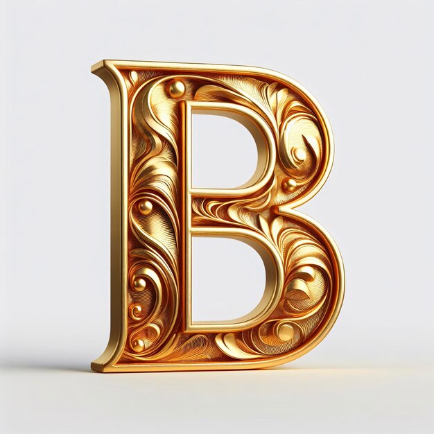 Złoty B dodaje blasku do białego Logo artystyczne ozdobne B projekt