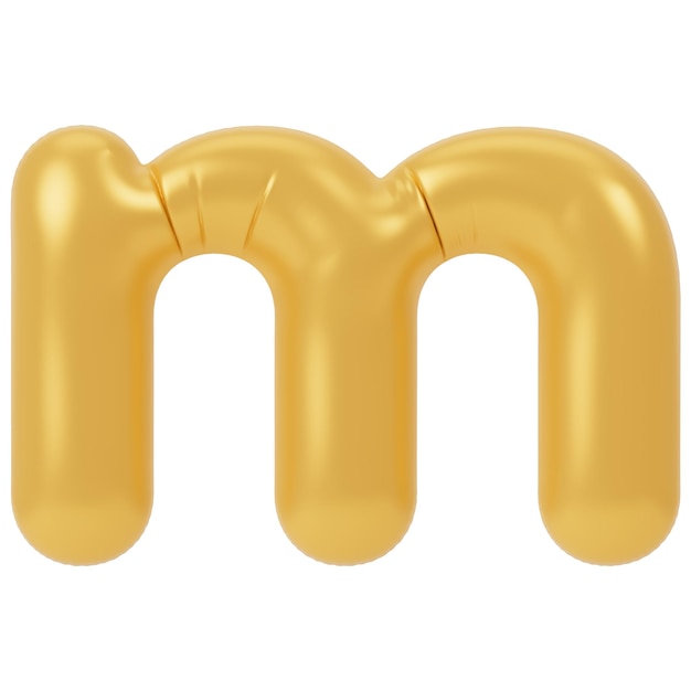 Złoty balon małe litery alfabetu 3d ikona pakiet ilustracji