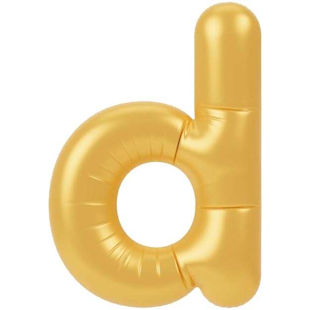 Zdjęcie złoty balon małe litery alfabetu 3d ikona pakiet ilustracji
