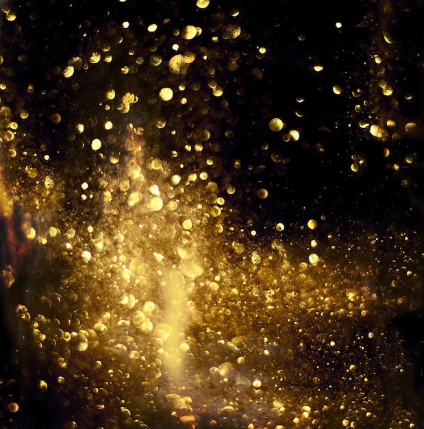 Złoty brokat bokeh oświetlenie tekstury Niewyraźne tło