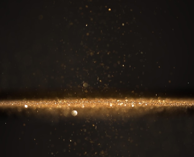 Złoty brokat niewyraźne streszczenie migotliwe światła tło z miejsca na kopię