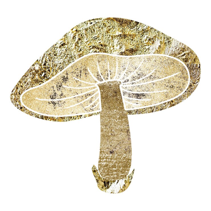 Zdjęcie złoty grzyb png clipart rdzeń domku w wzornictwie błyszczącym