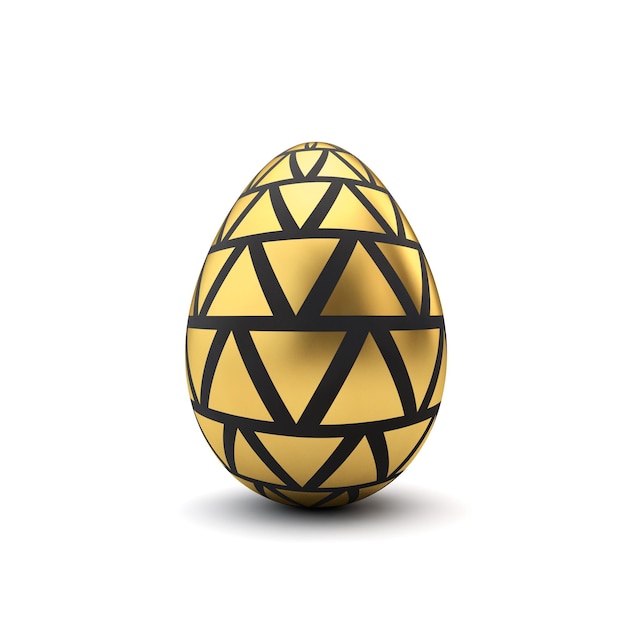 Złoty i czarny wzór luksusowe jajko wielkanocne Renderowanie 3D