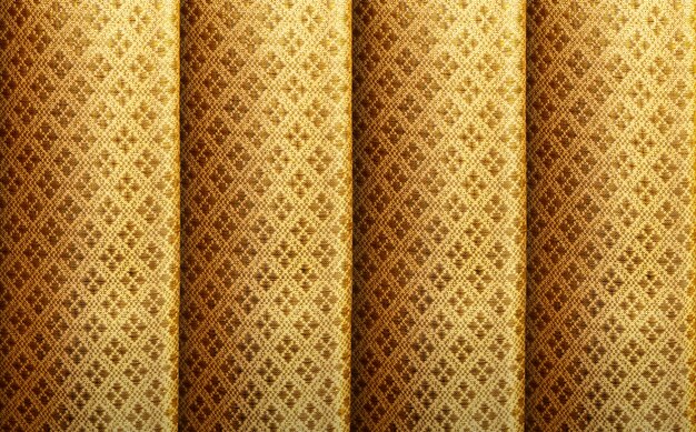 Złoty jedwab z rocznika królewskim deseniowym tłem