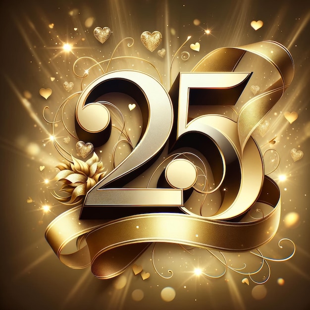 Złoty Jubileusz 25. urodziny Elegancja z Copyspace