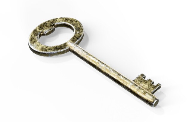 Złoty klucz w renderowaniu 3d dziurki od klucza