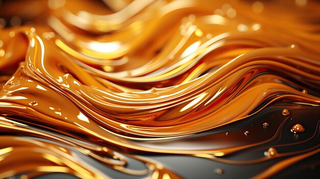 Złoty kolor oleju Płynny splash tło Zdjęcie artystyczne AI