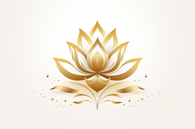 Złoty kwiat lotosu ilustracja logo styl Generatywne AI