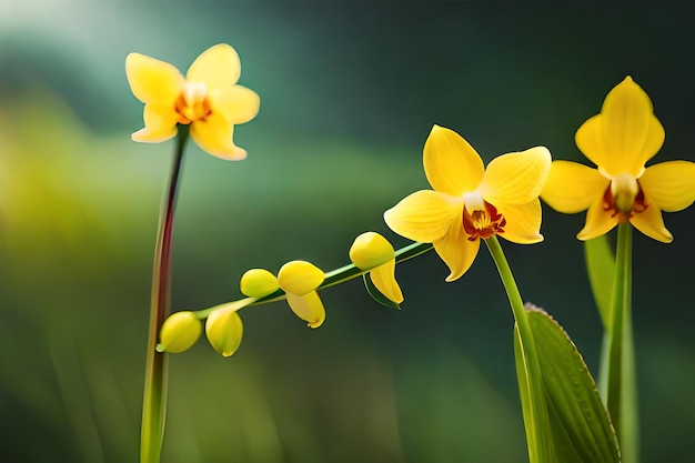 Złoty kwiat orchidei deszczowej