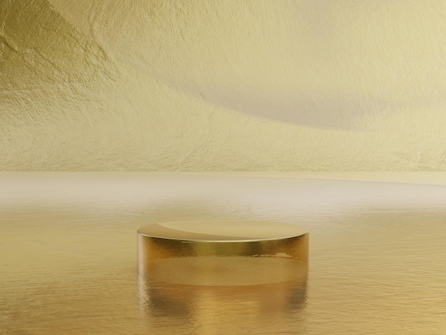 Złoty luksus umieszczony na górnym cokole lub pustej półce podium na złotym tle z luksusową koncepcją