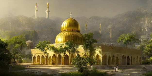 Złoty meczet w lesie
