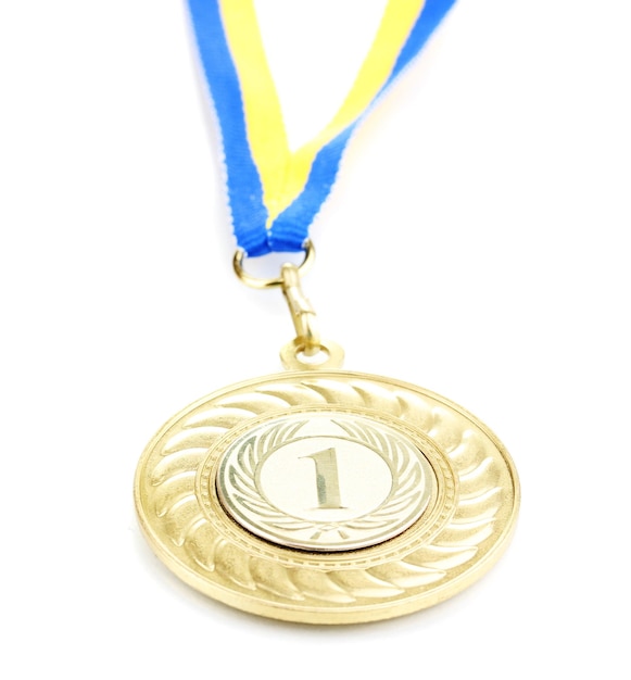 Złoty Medal Na Białym Tle