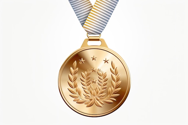 Zdjęcie złoty medal na białym tle