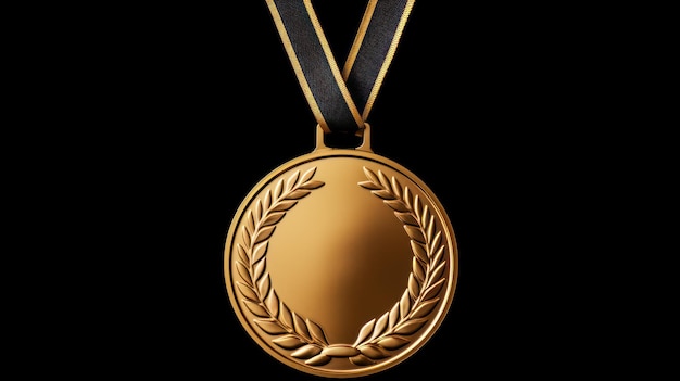 Zdjęcie złoty medal odizolowany na czarnym
