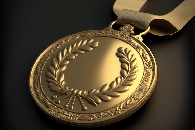 Złoty medal z napisem „słowo”.