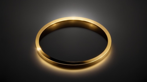 Złoty pierścionek na czarnym tle
