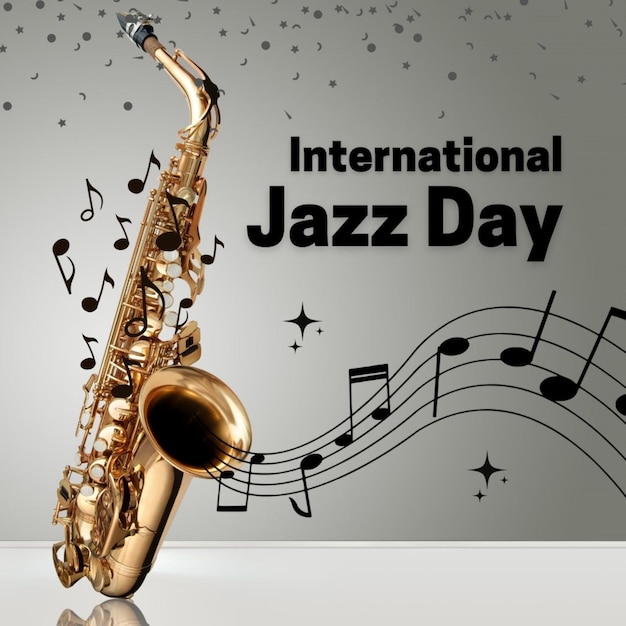 Złoty saksofon stoi od narodowego dnia jazzu