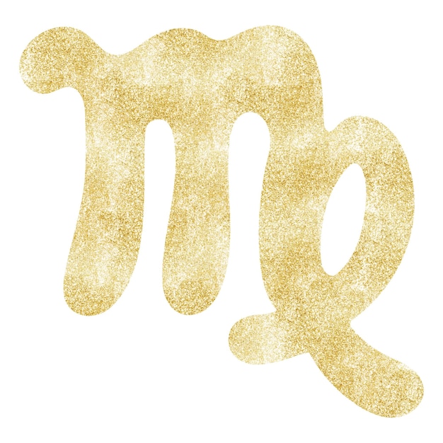 Złoty symbol zodiaku Panny ilustracja prosta ikona zodiaku panny luksusowa ezoteryczna koncepcja znaku zodiaku