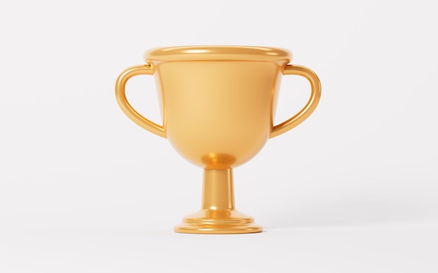 Złoty trofeum modelu renderowania 3d Cyfrowy rysunek